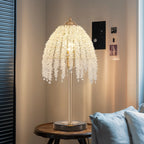 Elegant Crystal Table Lamp Vintage Waterfall Design