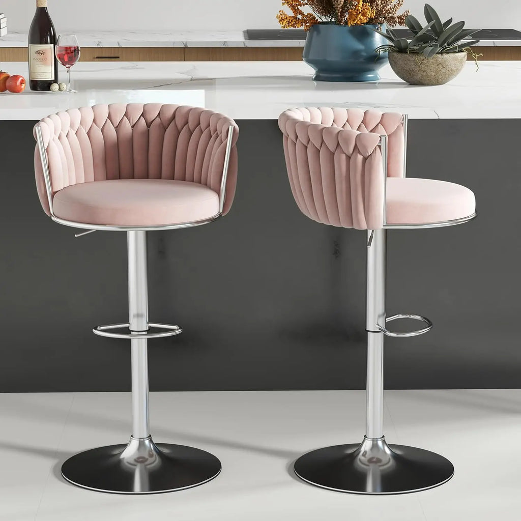 27″ Counter Stools with Upholstered Backrest