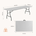4/6/8 FT Portable Folding Outdoor Indoor Heavy Duty Table with Carrying Handle Safety Lock For Camping Picnic Dining