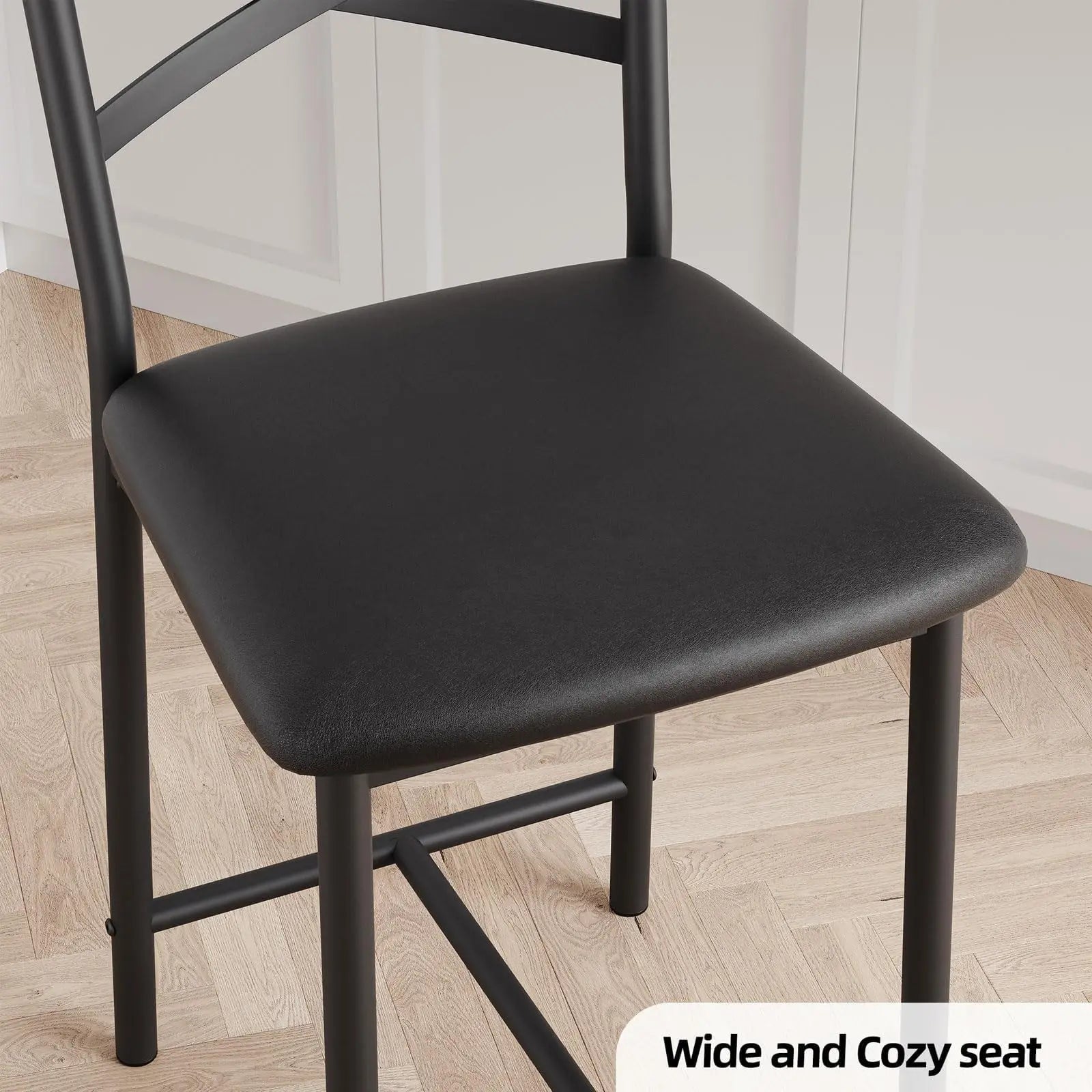 26 Inch Bar Stools Set of 4, Counter Height Bar Chairs with Back and Thick Cushion