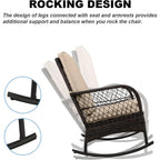 3 pcs Rocking Bistro Set for Porch Lawn Garden Backyard Deck