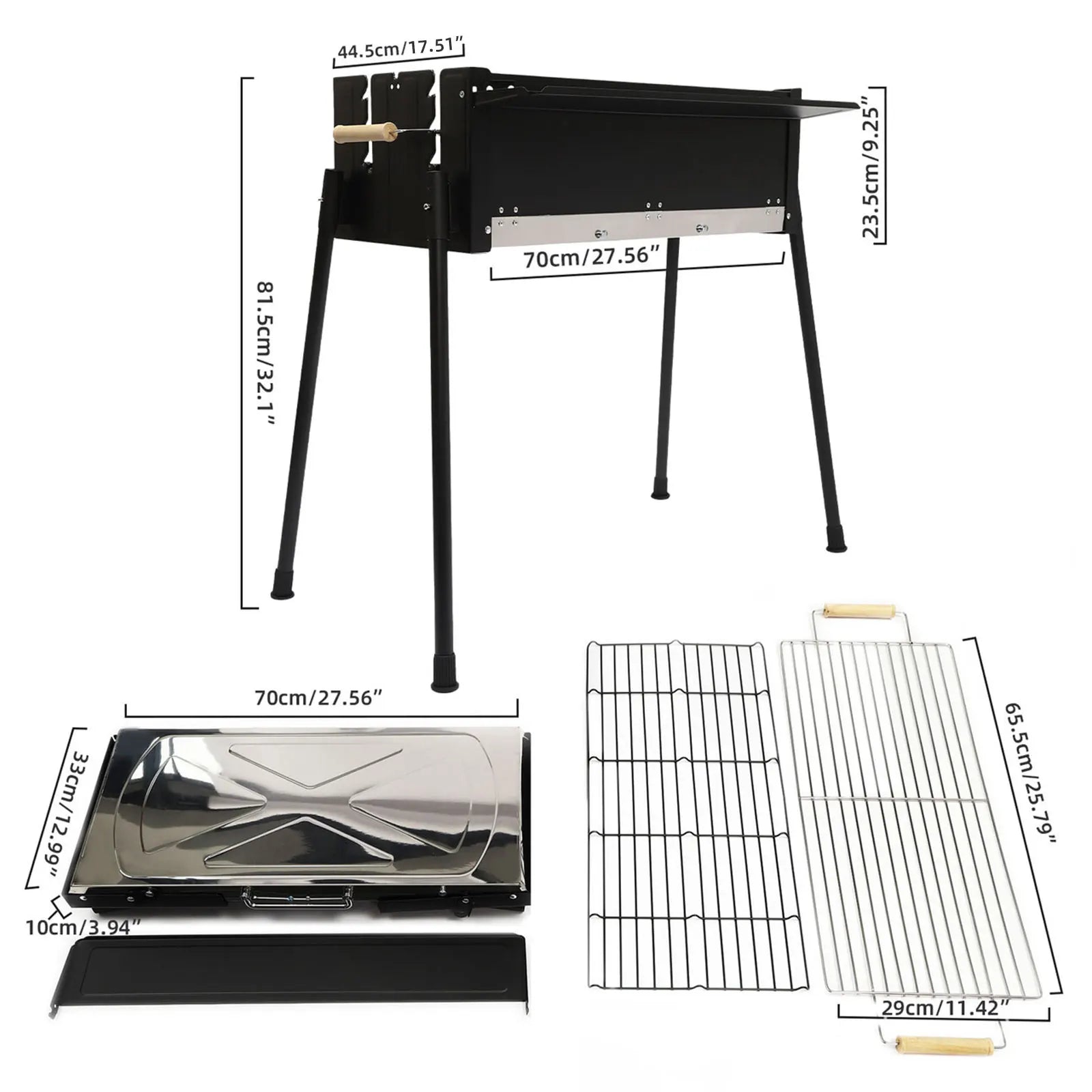 Stainless Steel Folding Portable BBQ