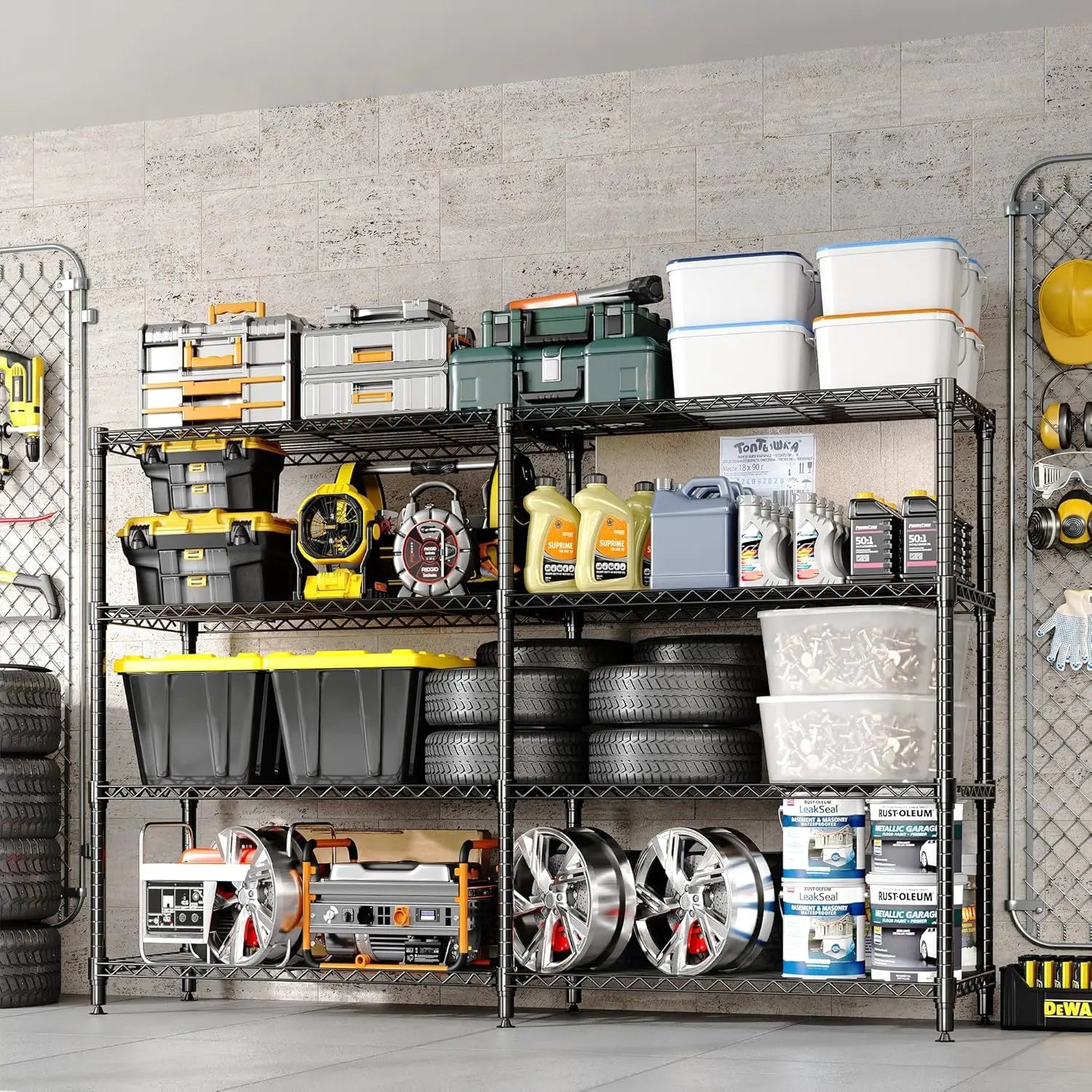 Heavy Duty Metal Shelving Unit 4-Tier Wire Rack Shelves for Storage