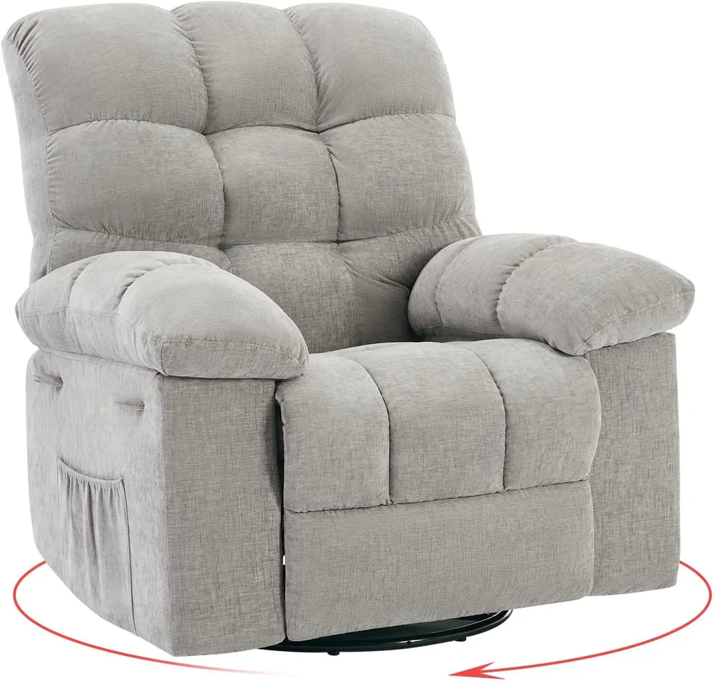 Overstuffed Large Manual Recliner Glider