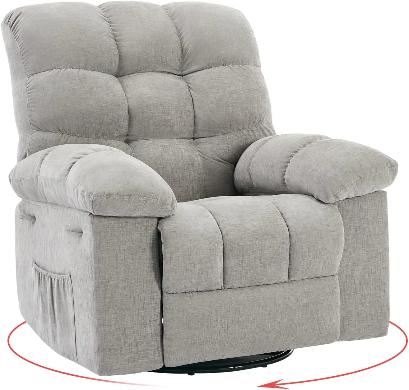 Overstuffed Large Manual Recliner Glider