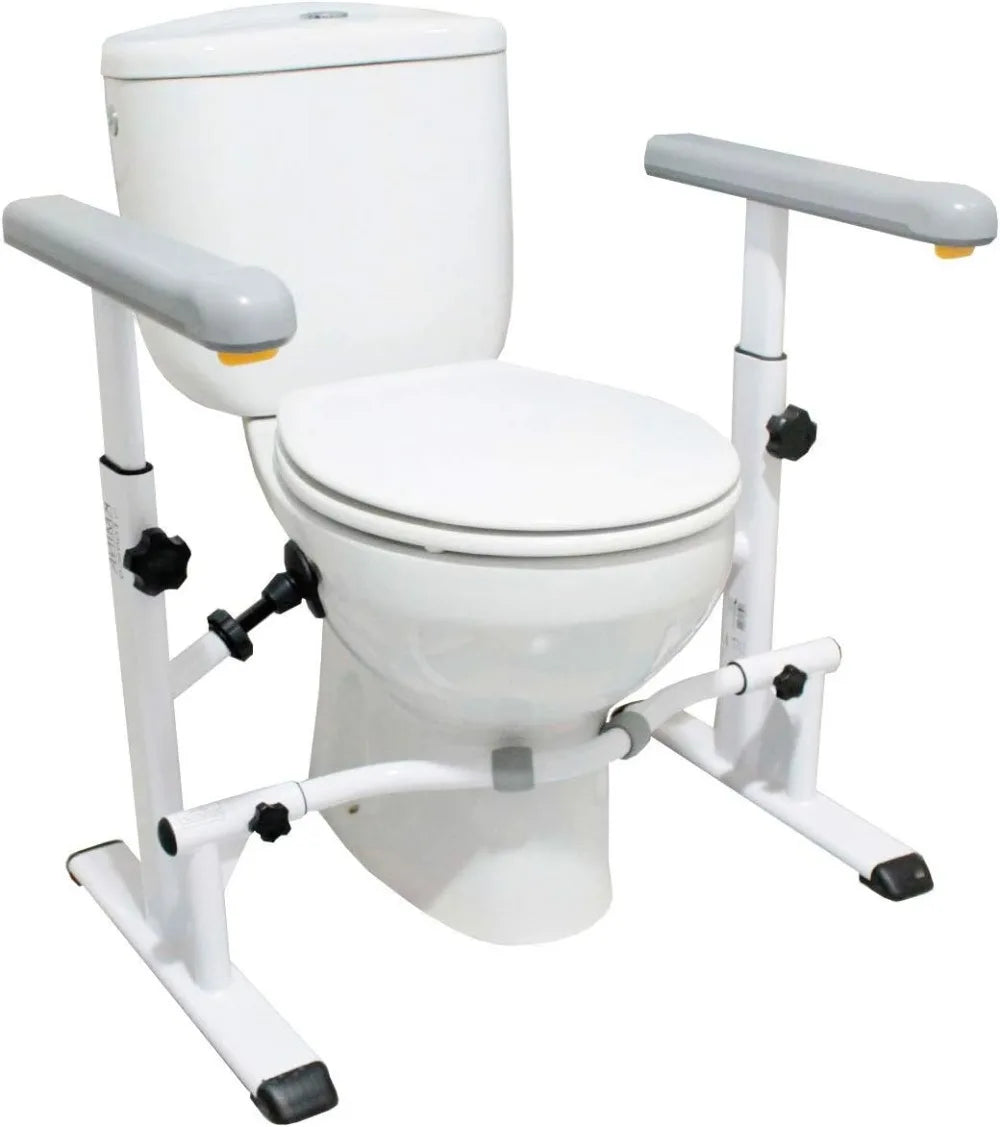 Adjustable Toilet Safety Rails, 330 lbs Capacity, Tool-Free Installation