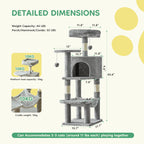 44In Tall Multi-Cat Climbing Tower for Indoor Cat