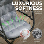 Indoor/Outdoor Swing Hammock Chair with Plush, Washable Cushions, 350LBS Capacity