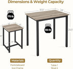 Compact Table W/ 2 Stools & Space Saving Design For Dini