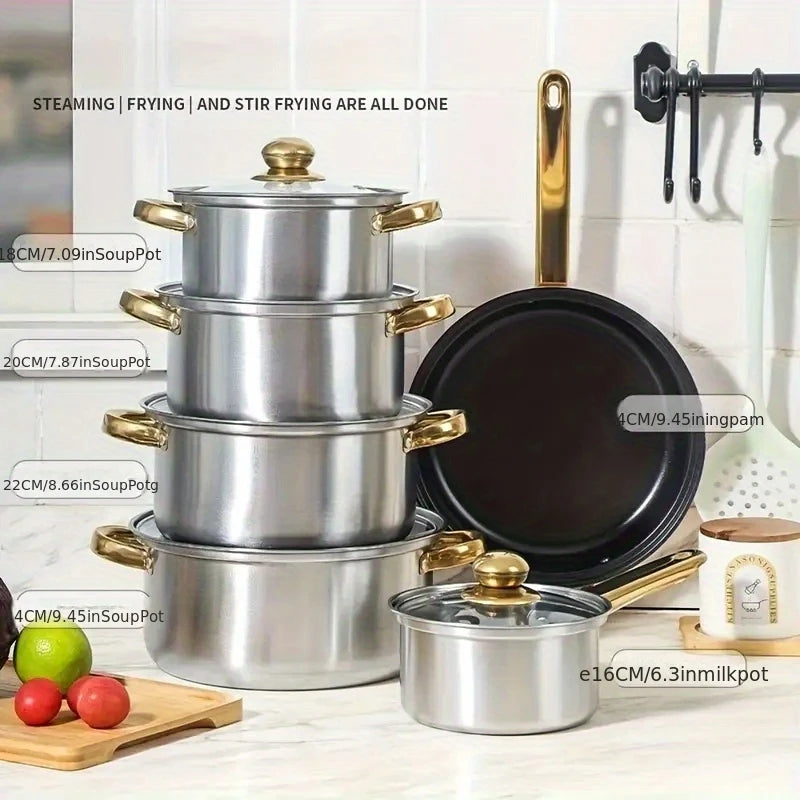 12-Piece Nonstick Fry Pan Set - Induction Cookware for Gas/Electric