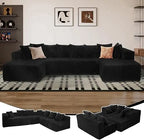 U Shaped Sleeper Sofa Bed with Deep Seat Chaise