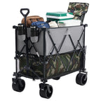 Outdoor Double Decker Wagons Cart 440 lbs Large Capacity Collapsible Foldable Cart for Grocery Garden Camping
