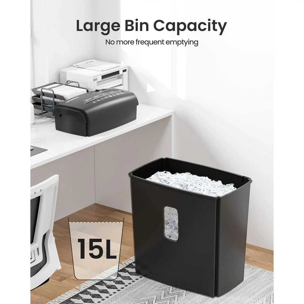 Deli 8-Sheet Micro Cut Paper Shredder, High Security for Home Office Use with Handle, Shreds Credit Card/Staple 4 Gallons