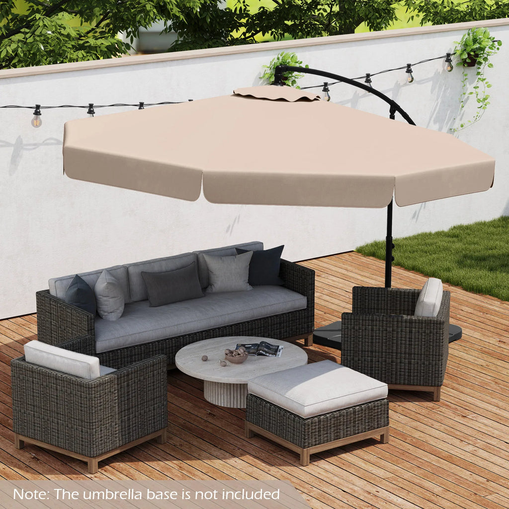 10FT Offset Hanging Umbrella Patio Cantilever Umbrella with Cover