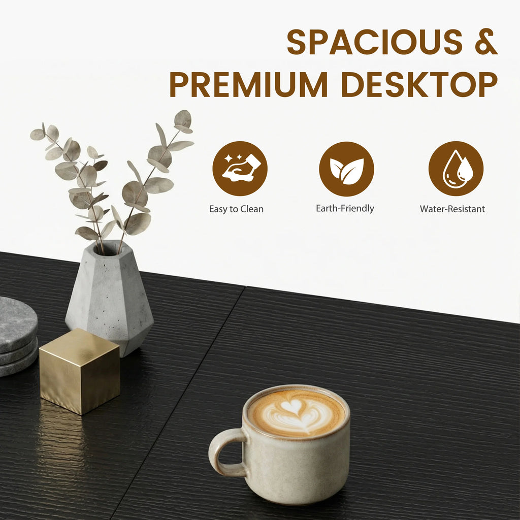 40 Inch Standing Office Computer Desk with Drawers and Side Hook  X‑Frame Stability For Home Office Small Space