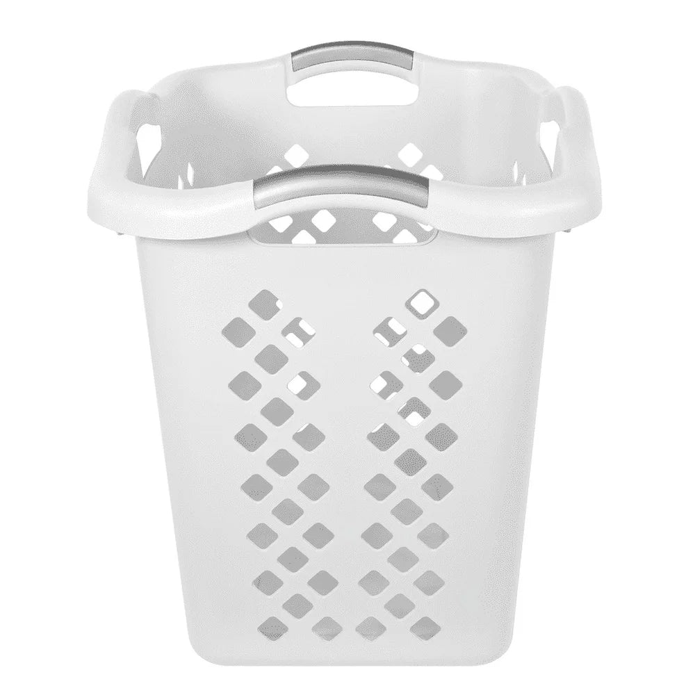 2 Bushel Plastic Laundry Basket Hamper with 4 Handles