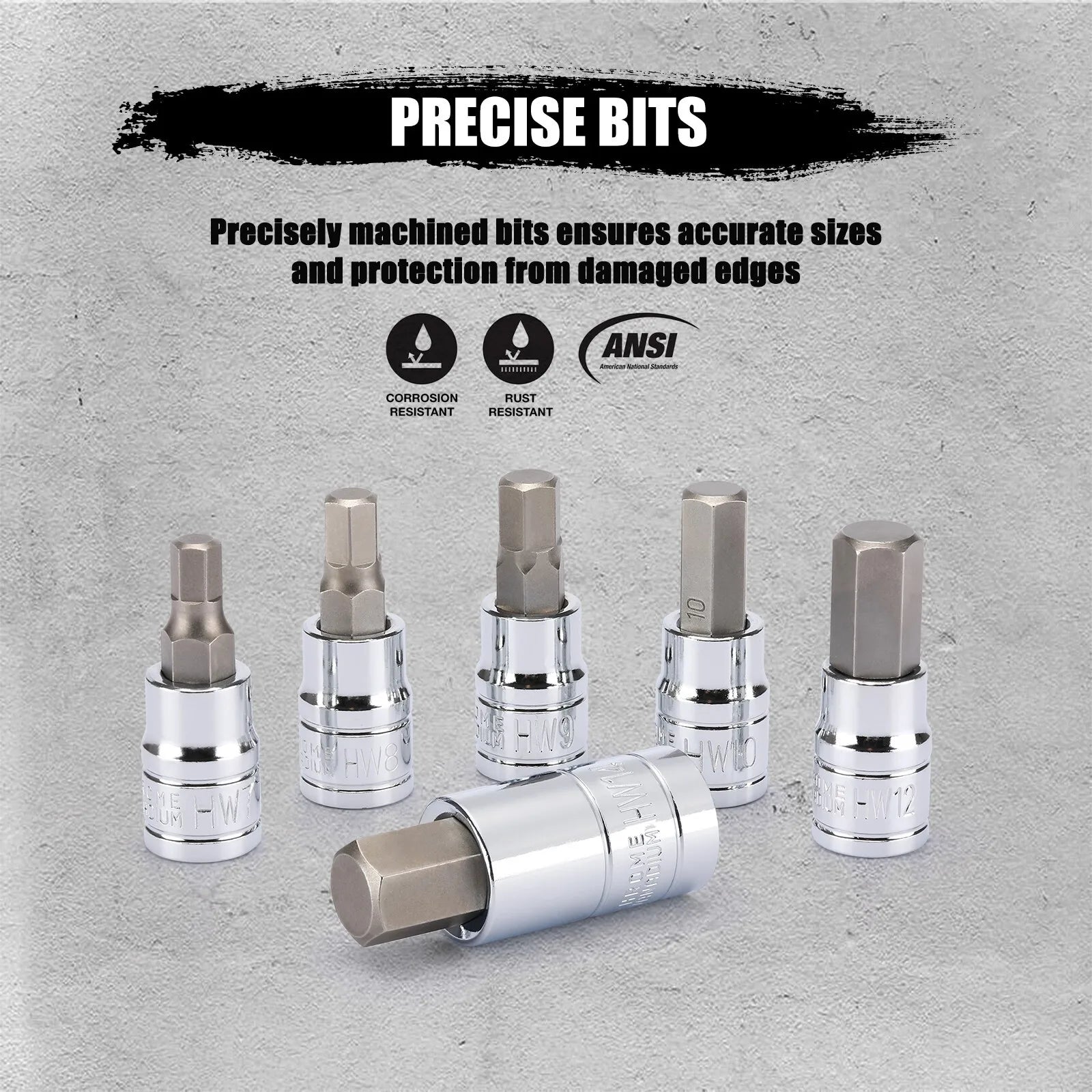 33 Piece Hex Bit Socket Set 1/4, 3/8, 1/2 Drive SAE Metric Allen Wrench Tool Kit