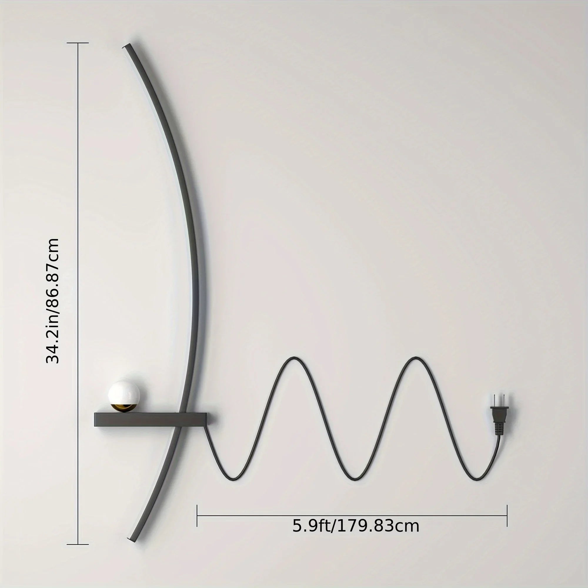 2pcs Modern Adjustable LED Wall Sconce, 31.5" Arched Metal Bedside Lamp, 3000K Warm Glow