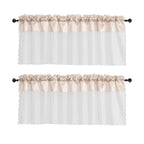 2PCS  rod pocket type Tulle Sheer joint with Blackout curtains