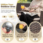 4 Pieces Outdoor Patio Rattan Chair Wicker Set