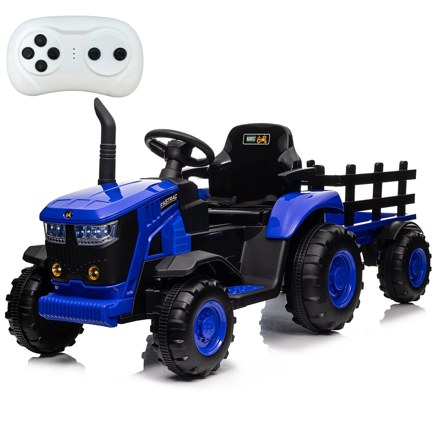 Ride on Tractor with Remote Control, 12V Battery Powered Electric Tractor and 35W Dual Motors for Kids