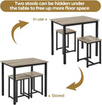 Compact Table W/ 2 Stools & Space Saving Design For Dini