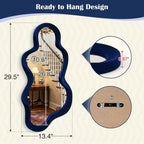 Room Mirrors for Wall Decor, 13.8x29.7 Wall Mounted Cloud Mirror for Girl Teen Women Bedroom Decoration