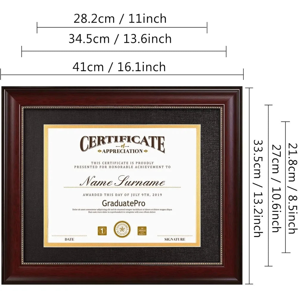 8.5x11 Diploma Frame  , UV-Protected 11x14   Display