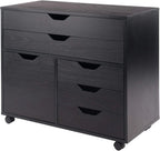 Mobile Cabinet with 5 Drawers and Side Storage
