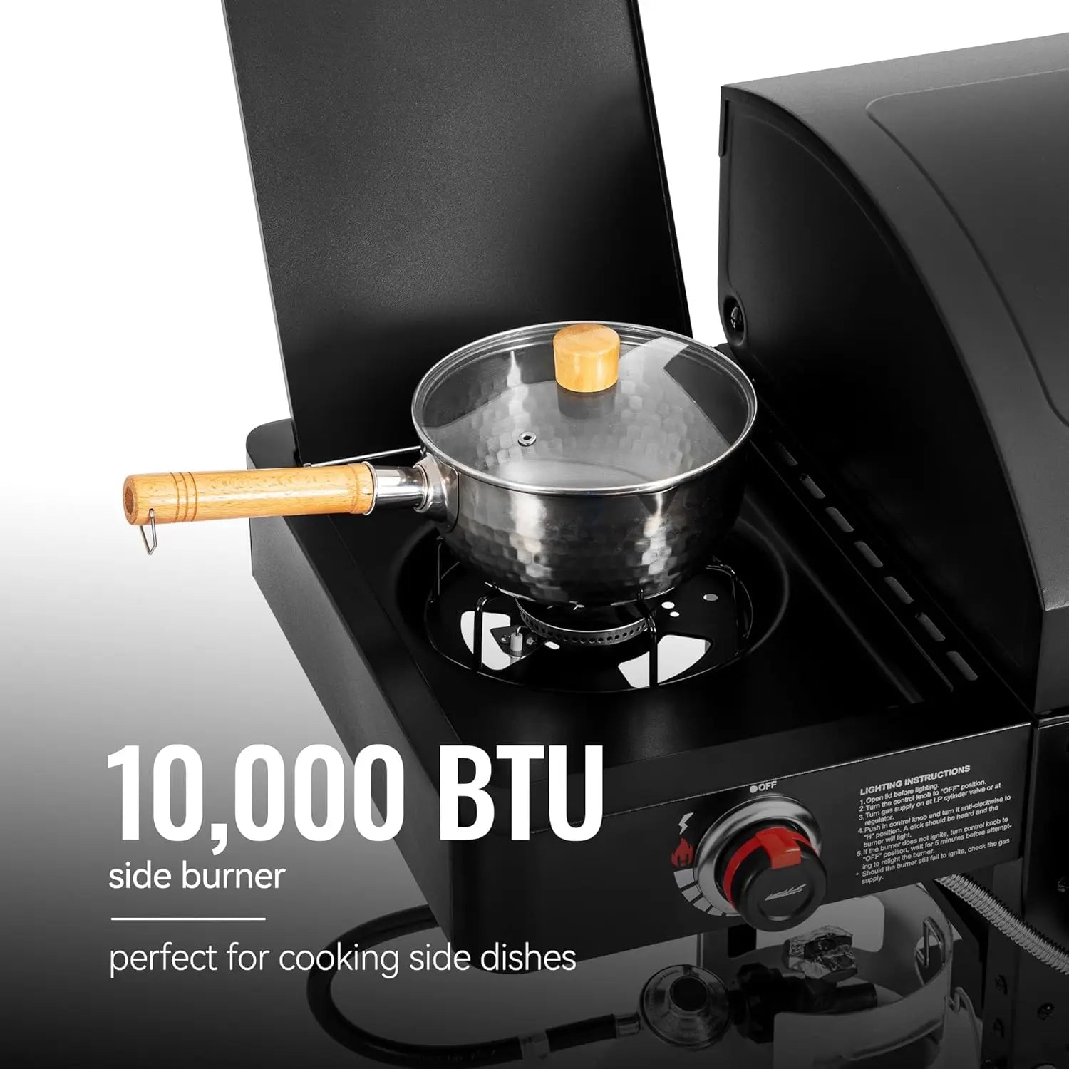 2-Burner Gas and Charcoal Combo Grill with Offset Smoker & Side Burner, 34,000 BTU Dual Fuel Grill, 1020 Sq. In.