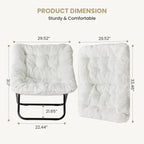 28IN Cozy Saucer Chairs Soft Faux Fur Large Size Folding Lounge