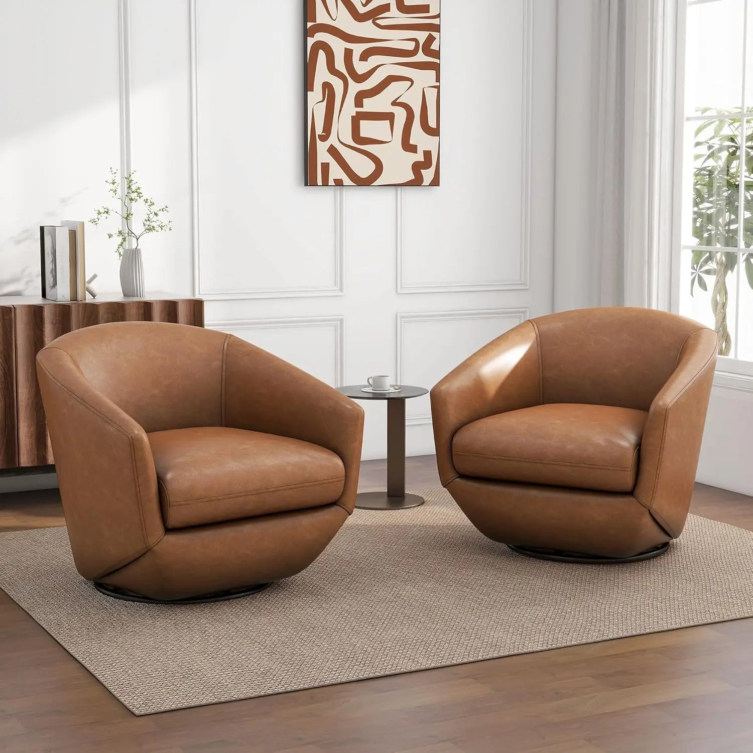 360° Swivel Barrel Accent Chairs Set of 2