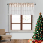 2PCS  rod pocket type Tulle Sheer joint with Blackout curtains