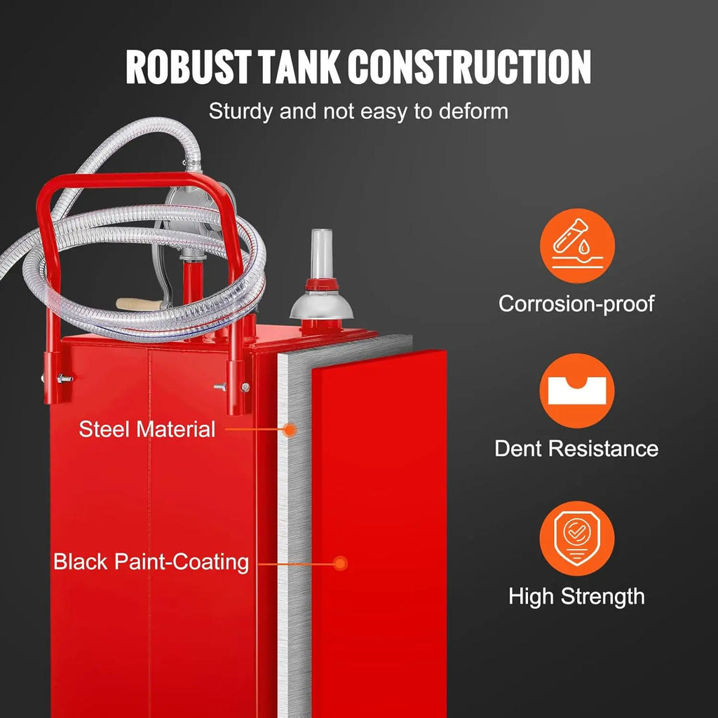 Fuel Caddy 35 Gallon, Gas Storage Tank on 4 Wheels, with Manual Transfer Pump