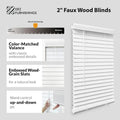 2-Inch Cordless Faux Wood Blinds, 20.75" W x 64" H