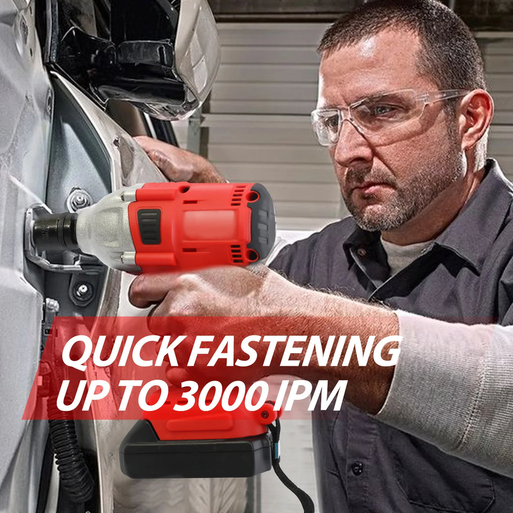 20V Cordless Electric Impact Wrench 1/2 Inch Power Tool Set with Brushless Drill Driver