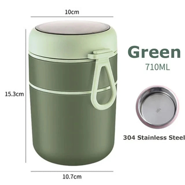 530ml/710ml Food Thermal Jar Insulated Soup Cup Thermos Containers Stainless Steel