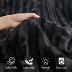 Faux Fur Reversible Comforter Set, Down Alternative Filling,