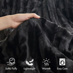 Faux Fur Reversible Comforter Set, Down Alternative Filling,