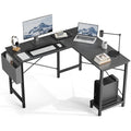 50 Inch Office Writing PC Wooden Table with CPU Storage Shelf & Side Bag for Home Office Bedroom Small Space