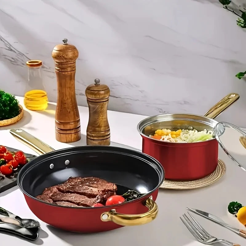 12-Piece Nonstick Fry Pan Set - Induction Cookware for Gas/Electric