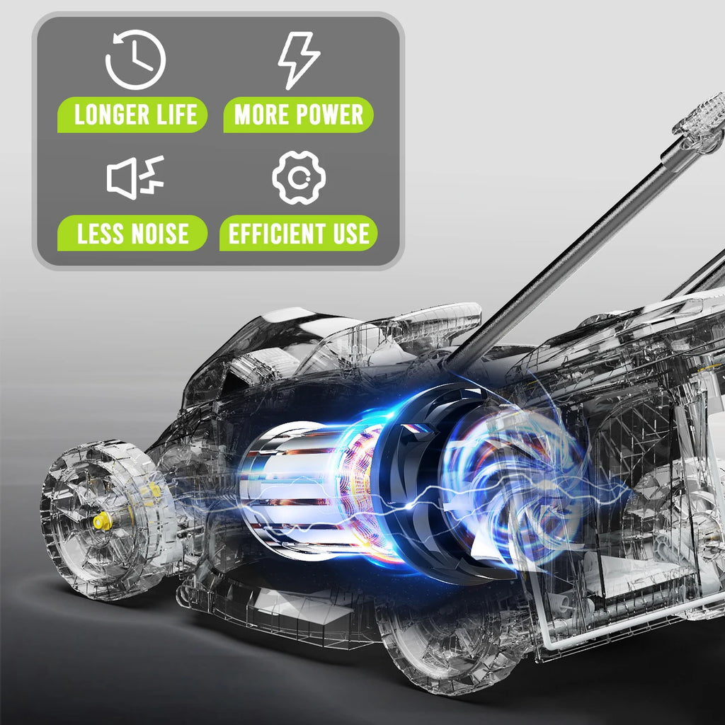 2-in-1 Lightweight Cordless Lawn Mower Brushless with 21V 4.0Ah Battery and Charger