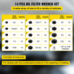 Oil Filter Socket Set, Low Profile Oil Filter Set w/ Case