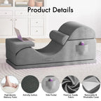 Yoga Chair for Adults, Ergonomic Foam Lounge with Lumbar Pillow, Washable Cover, Side Pocket, No Assembly Needed