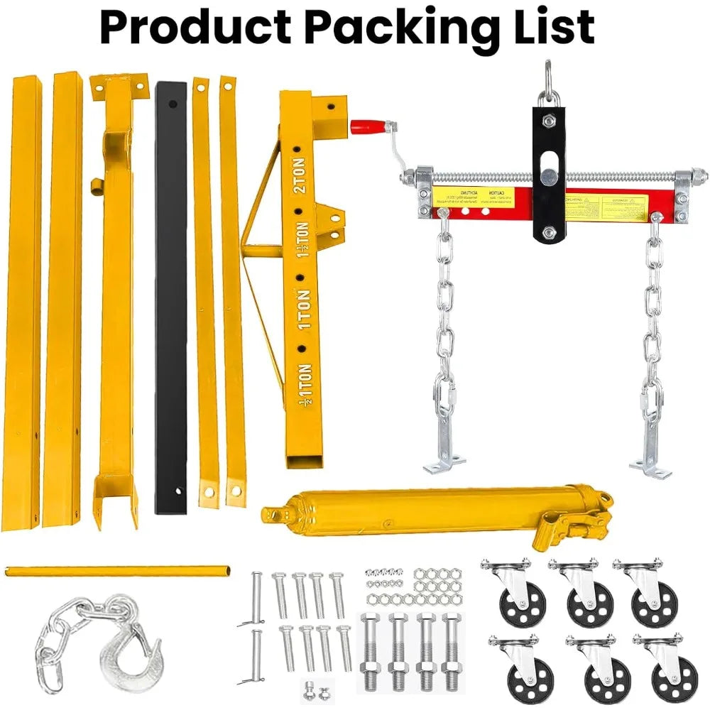 5500 lbs Heavy Duty Engine Crane 60.6x37x56.2, Foldable Design